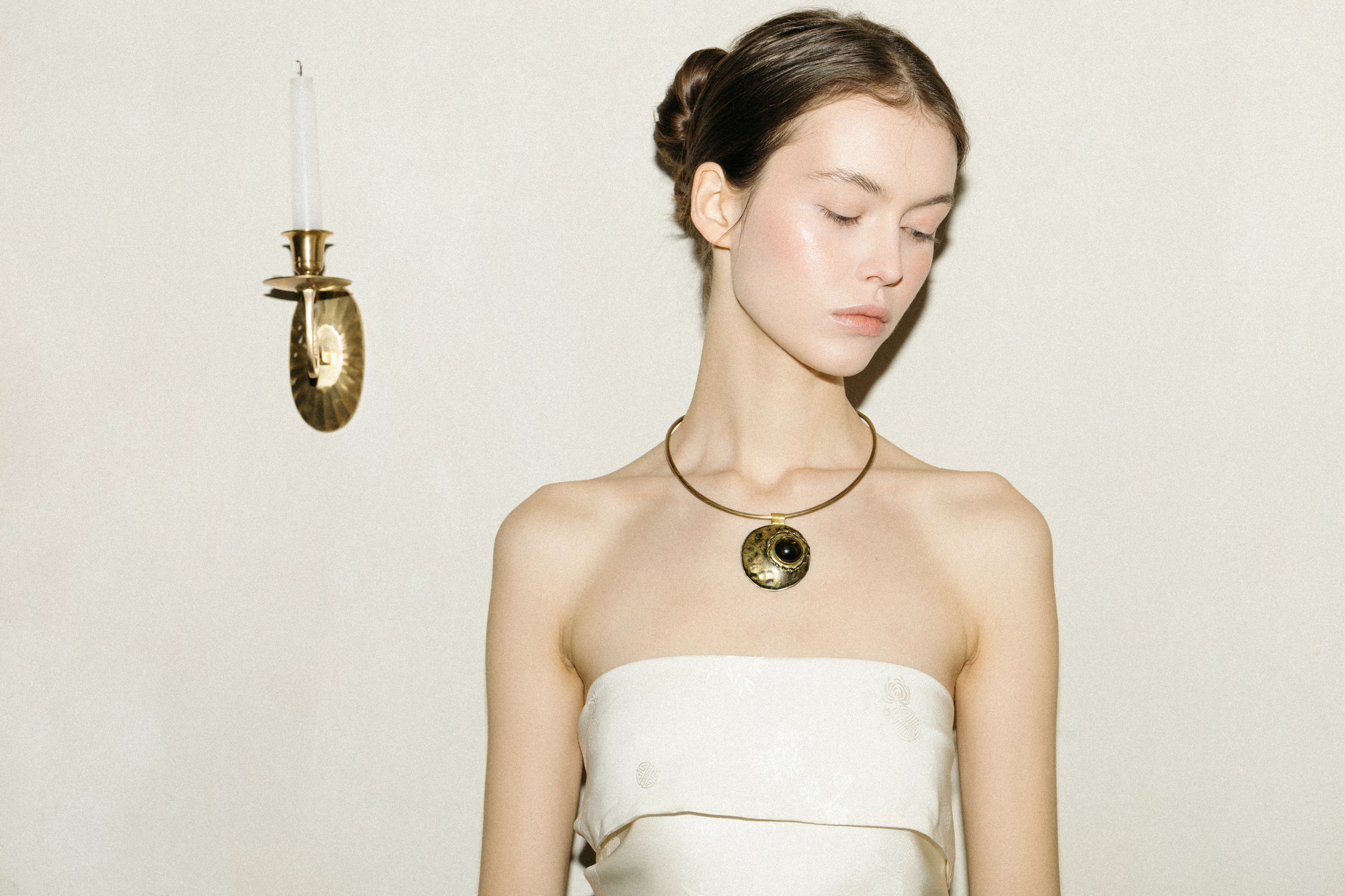 Antique Gold-Tone Stone Collier · Very Vintage Style