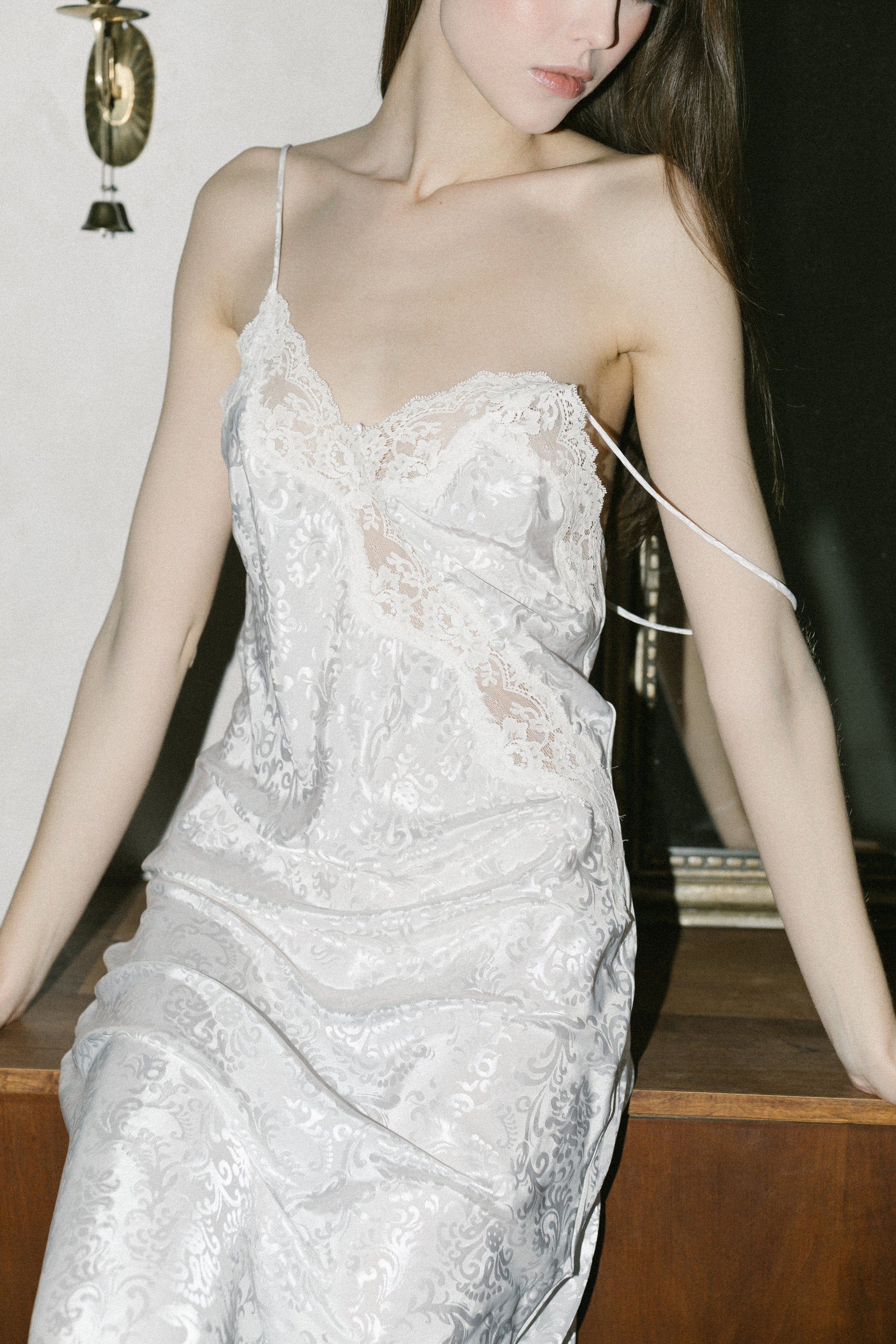 Vintage Christian Dior Floral Jacquard Satin Nightgown · 1990s (S–M)