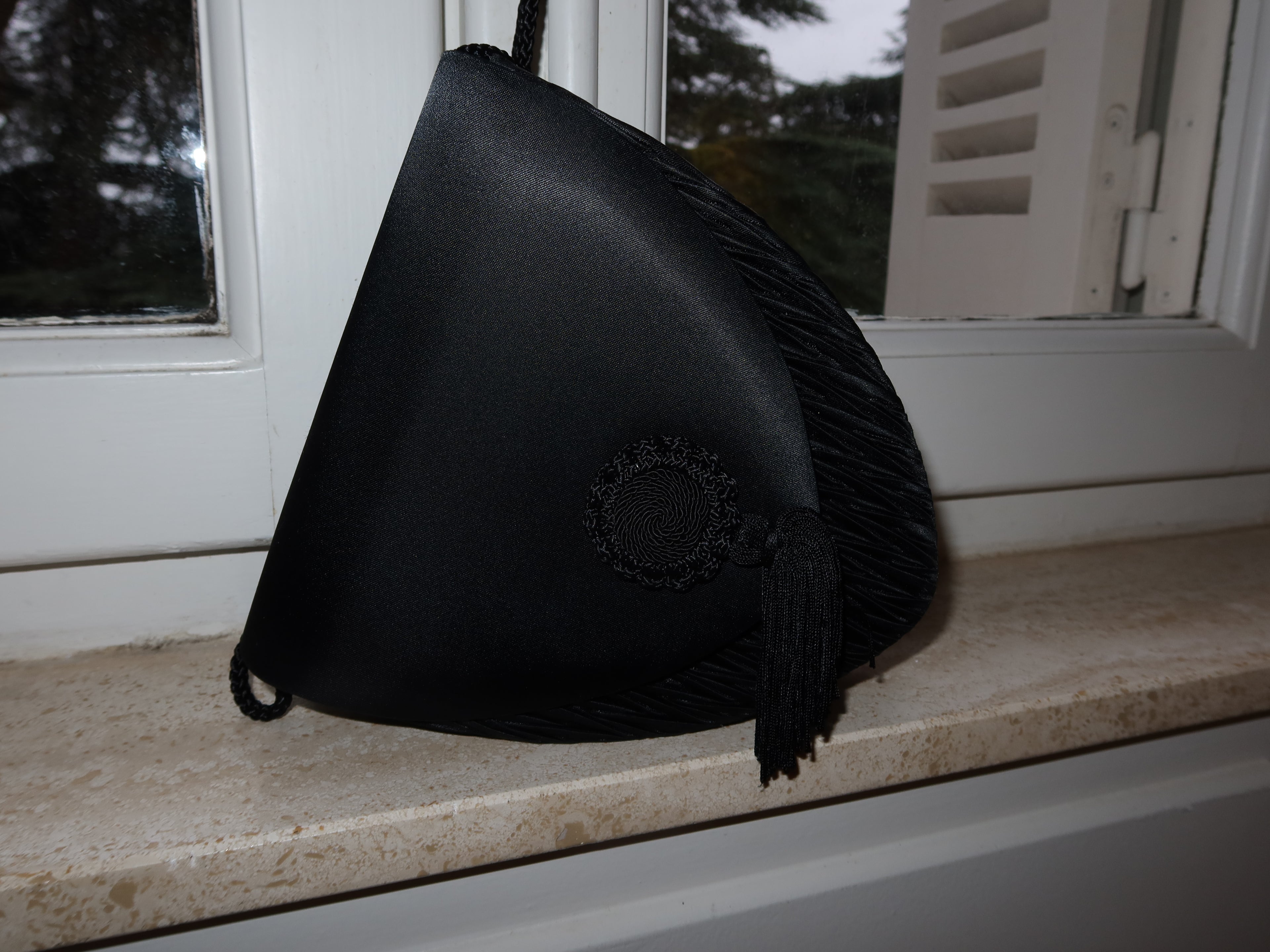 Rare 1970s–1980s Van Cleef & Arpels Black Silk Evening Bag with Original Box