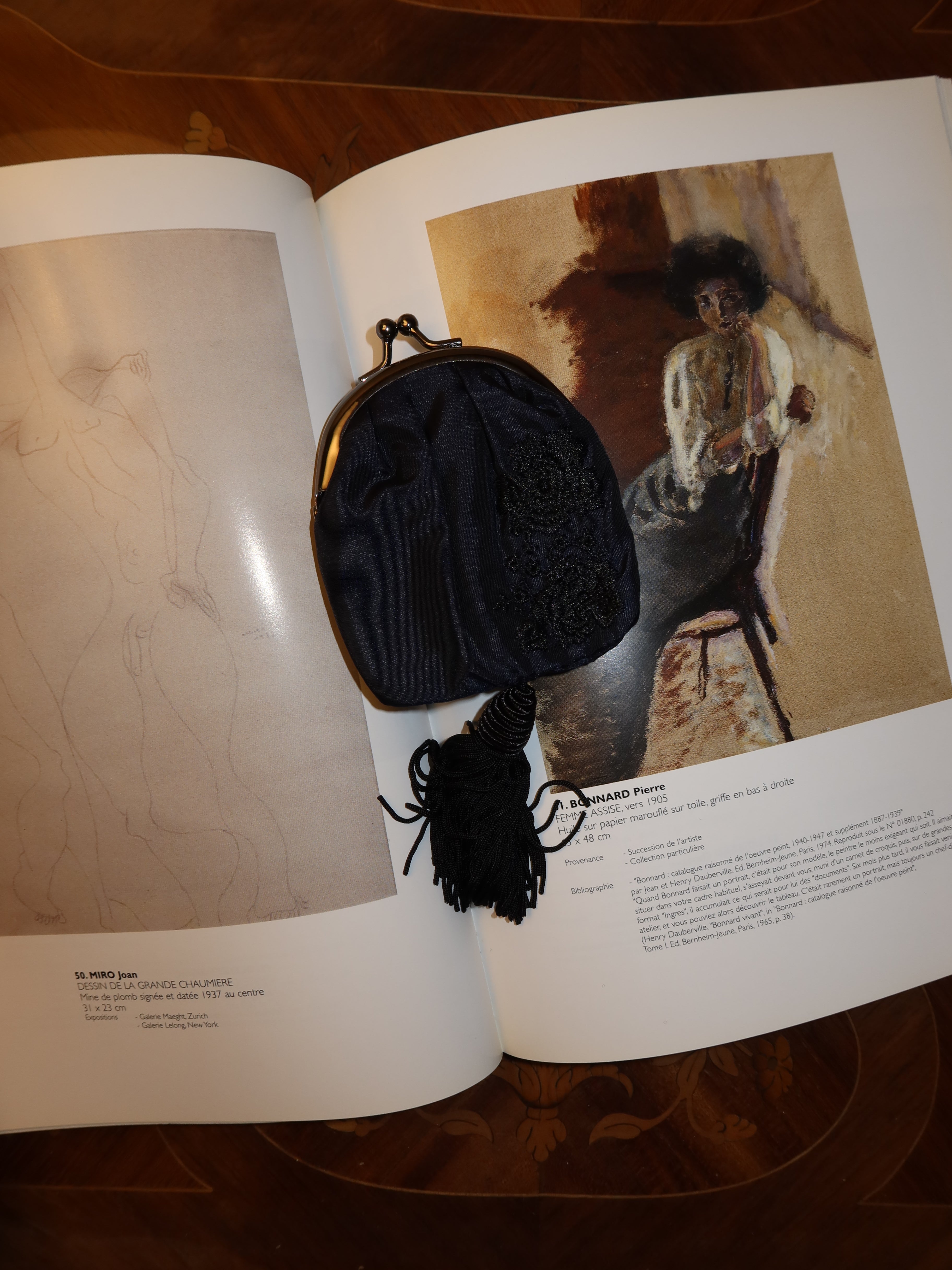 Rare Vintage Giorgio Armani Mini Coin Purse with Embroidered Rose