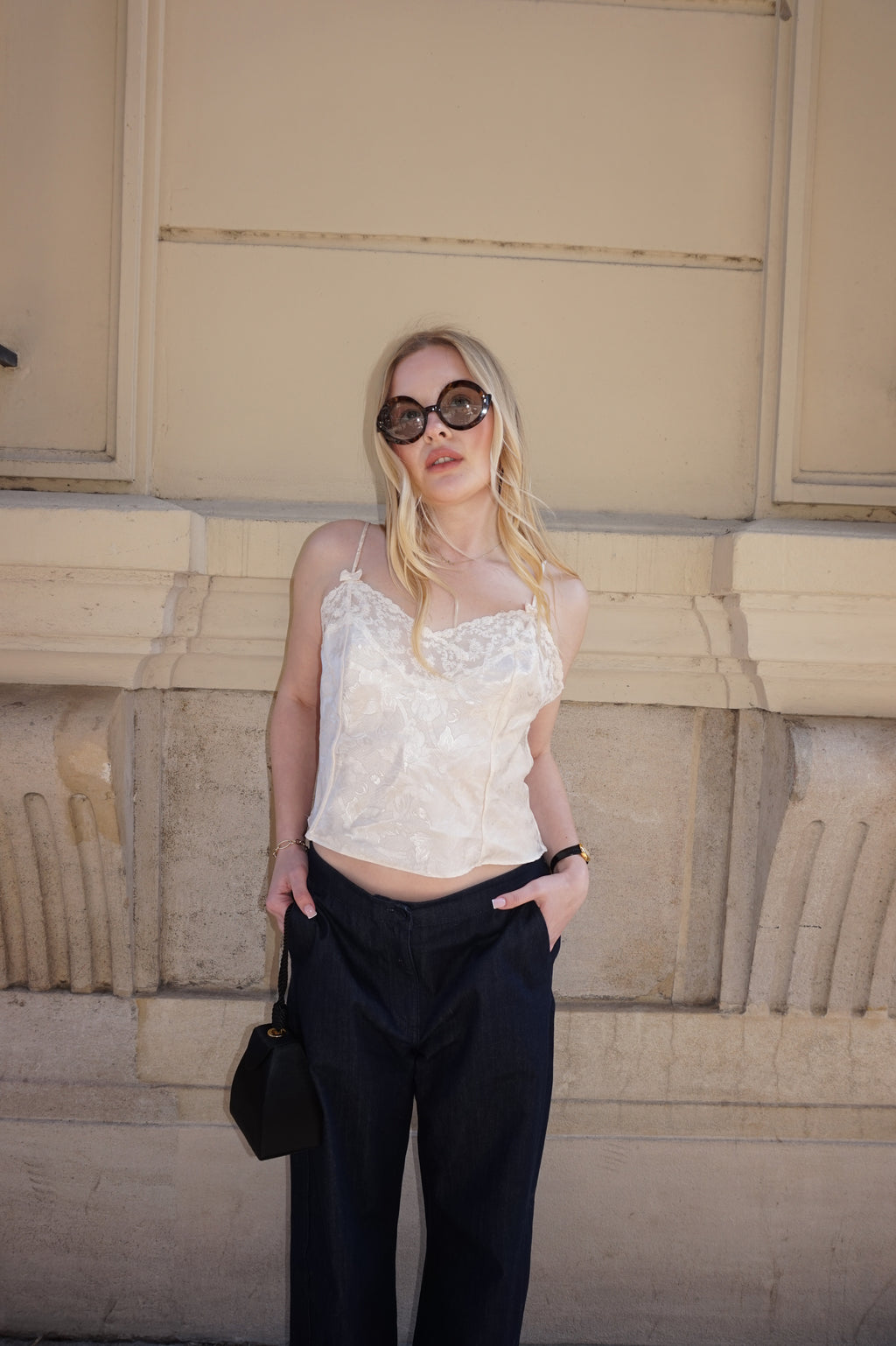 Vintage Victoria's Secret Satin & Lace Top with Bows