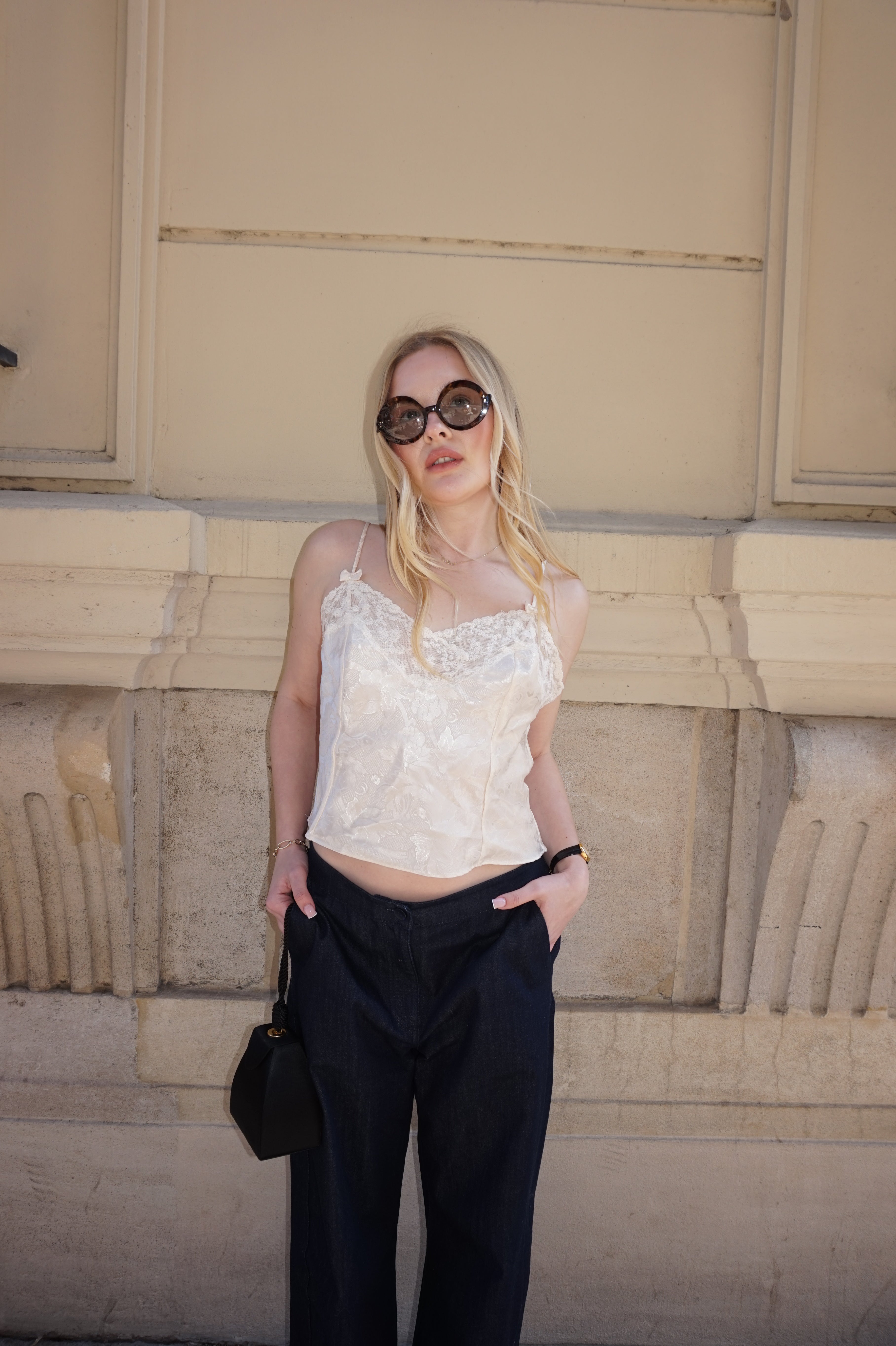 Vintage Victoria's Secret Satin & Lace Top with Bows