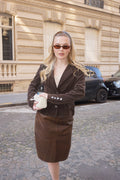Vintage Calvin Klein Brown Denim & Suede Jacket