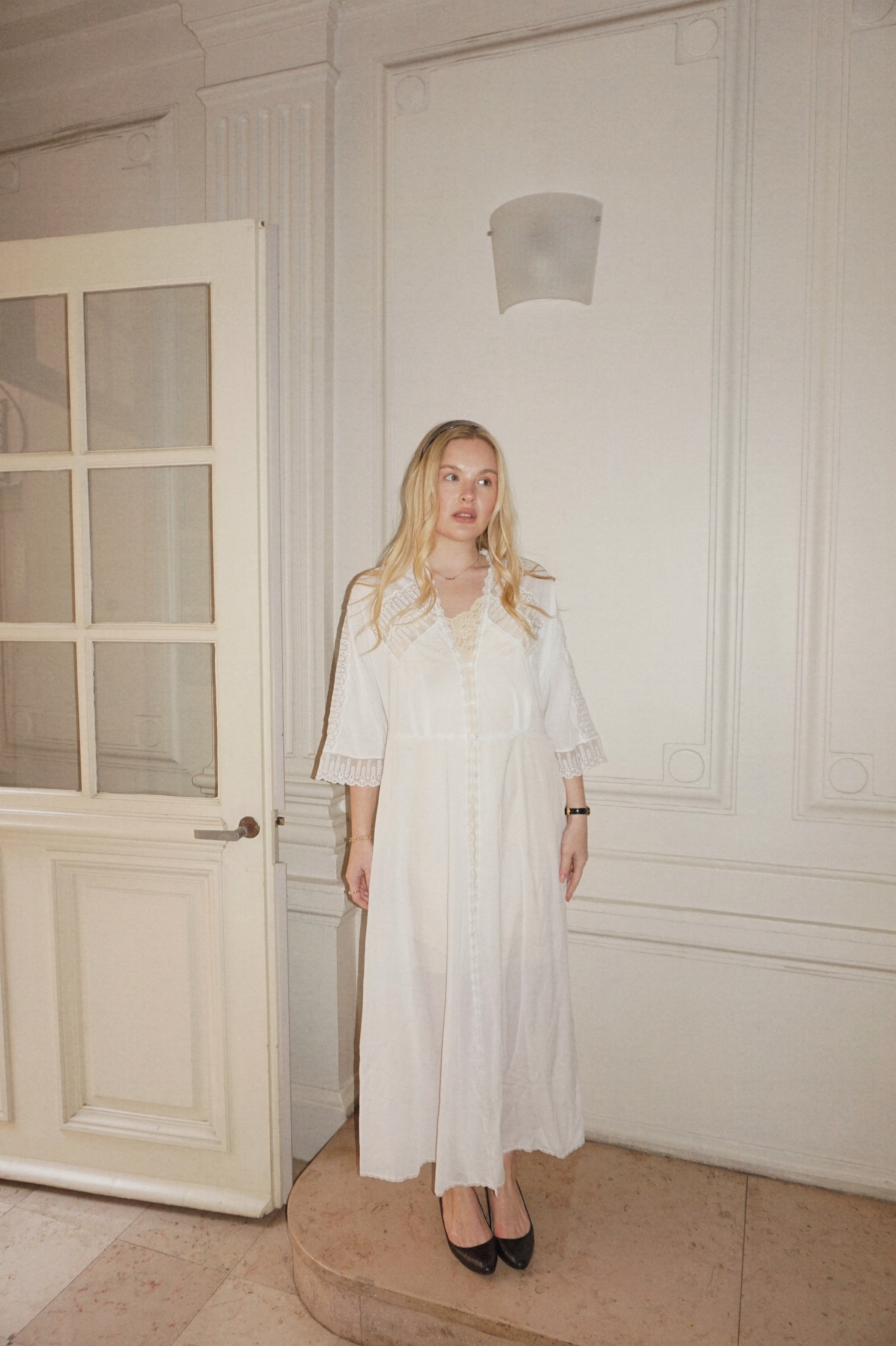 Vintage 1980s Sheer White Slip Dress