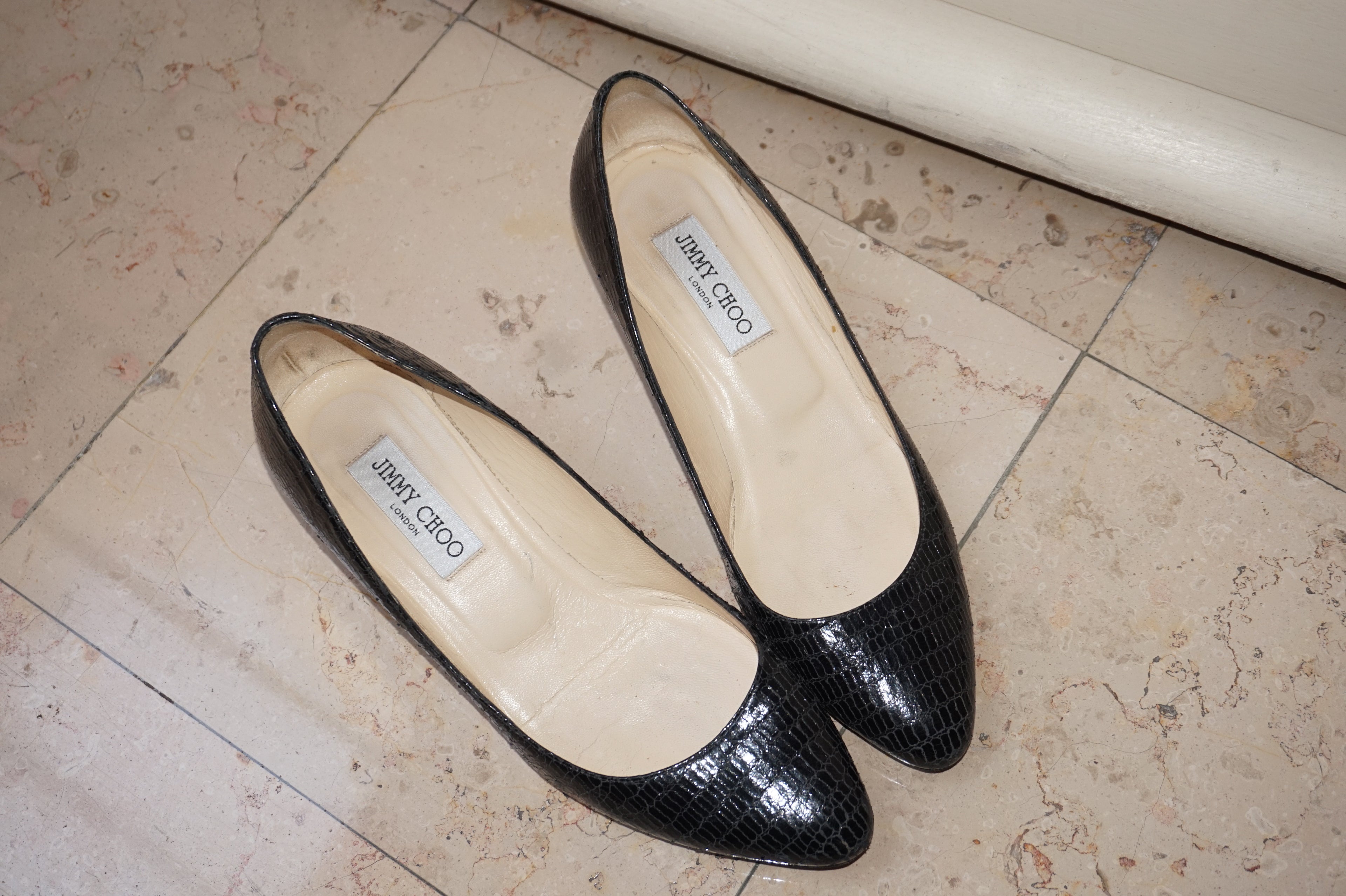 Elegant Jimmy Choo Leather Mules in Croco-Style