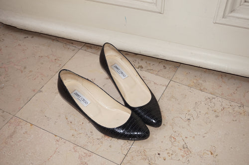 Elegant Jimmy Choo Leather Mules in Croco-Style