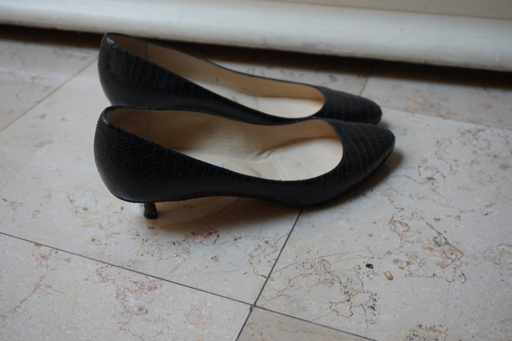 Elegant Jimmy Choo Leather Mules in Croco-Style