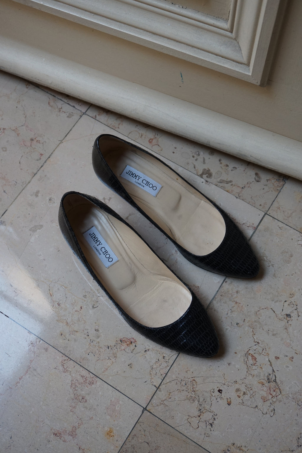 Elegant Jimmy Choo Leather Mules in Croco-Style