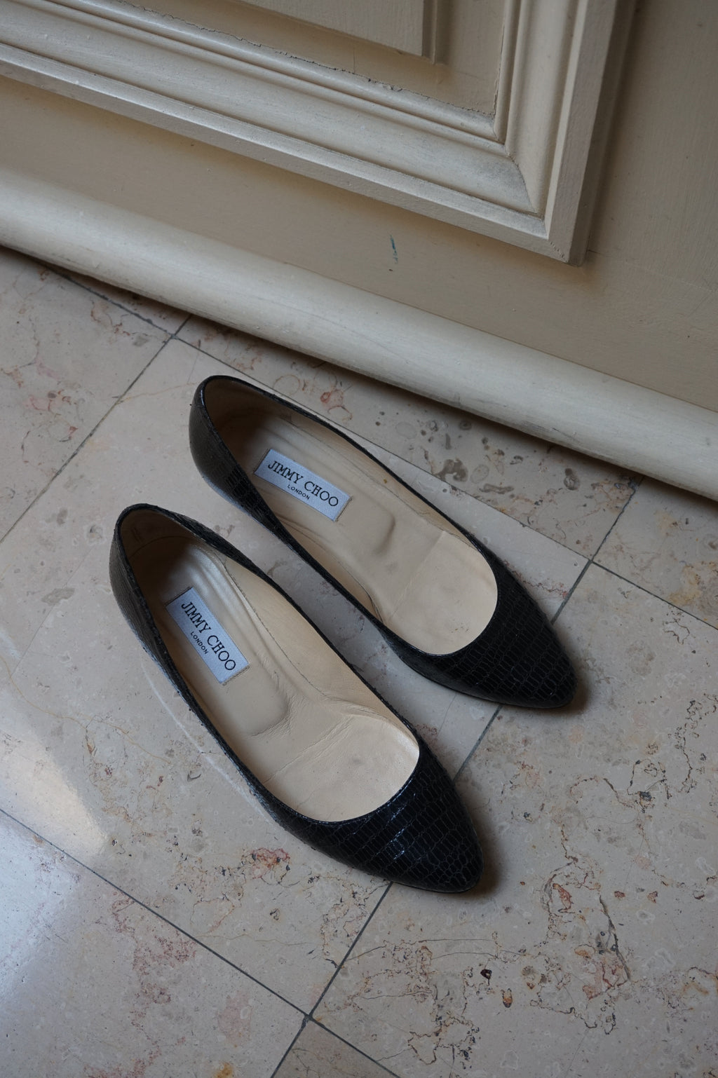 Elegant Jimmy Choo Leather Mules in Croco-Style