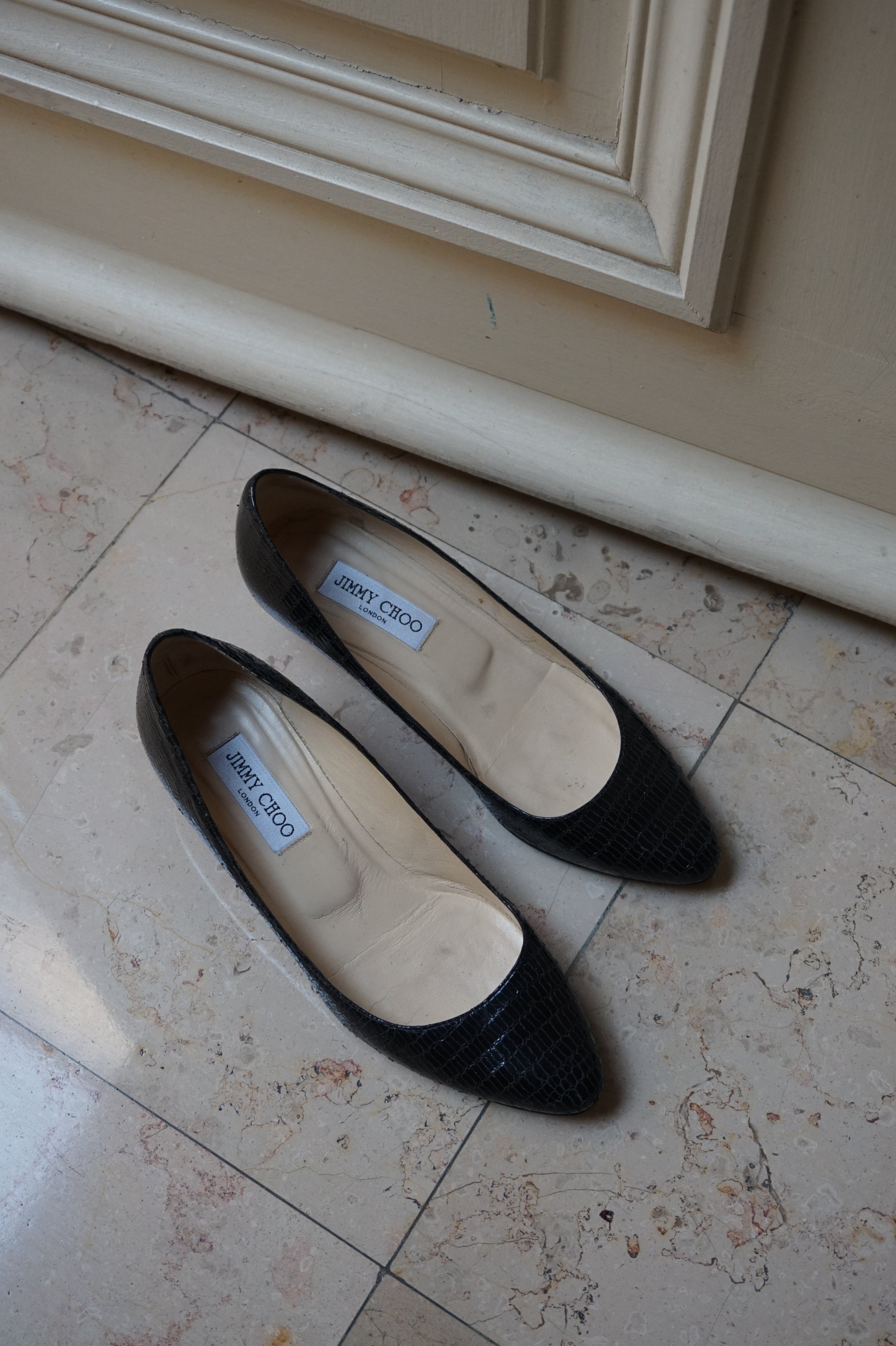 Elegant Jimmy Choo Leather Mules in Croco-Style