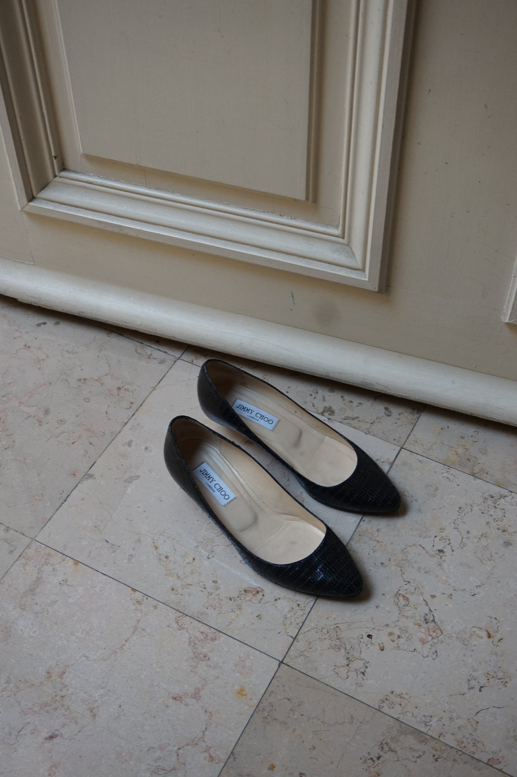 Elegant Jimmy Choo Leather Mules in Croco-Style