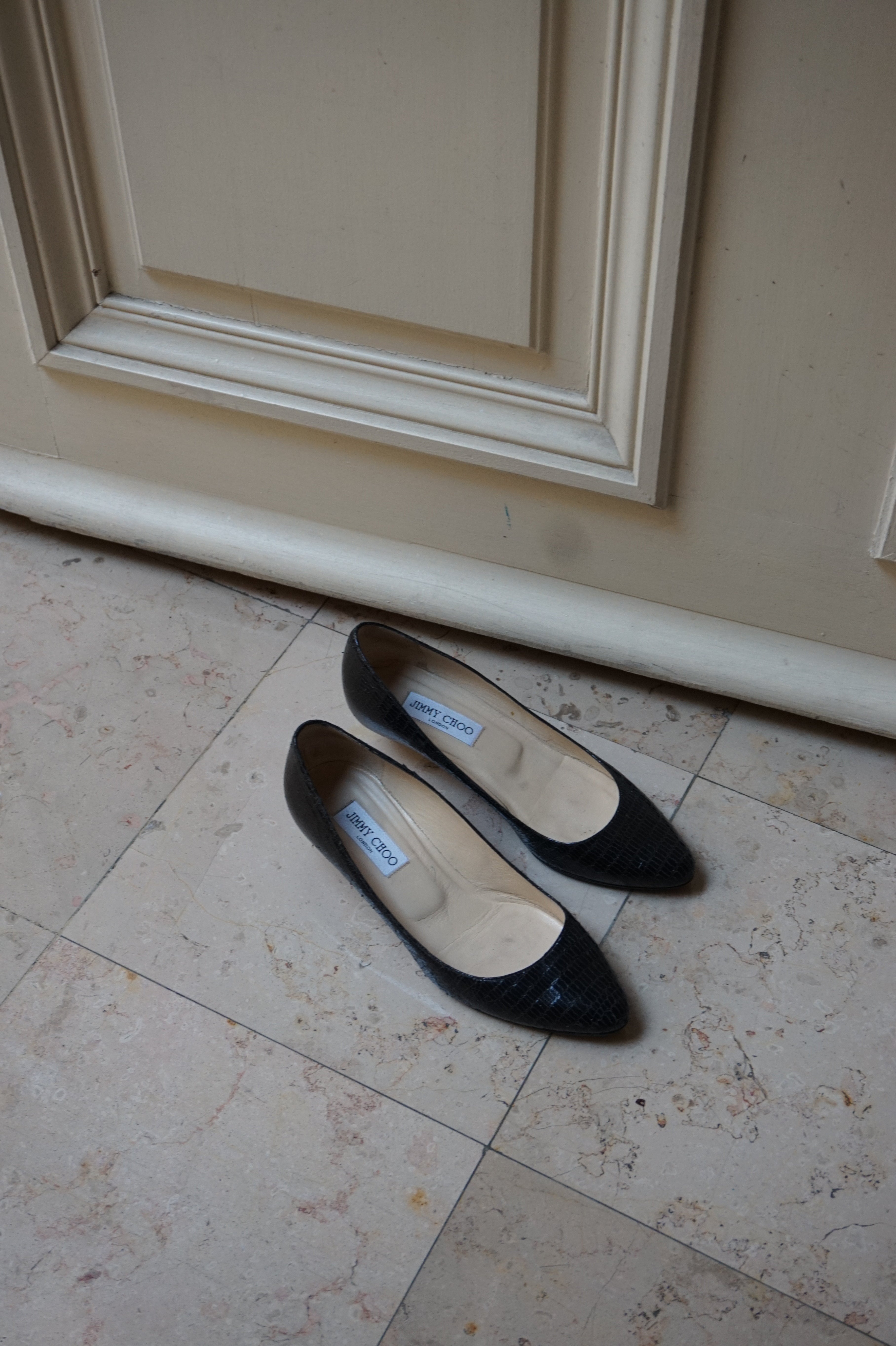 Elegant Jimmy Choo Leather Mules in Croco-Style