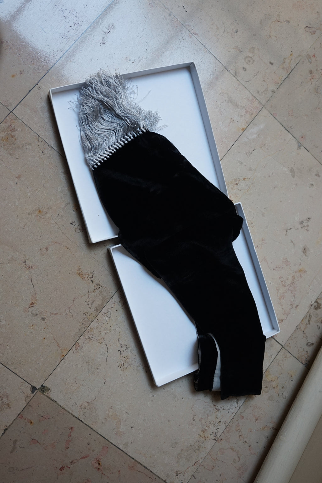 Nina Ricci Reversible Silk & Rayon Scarf with Fringe