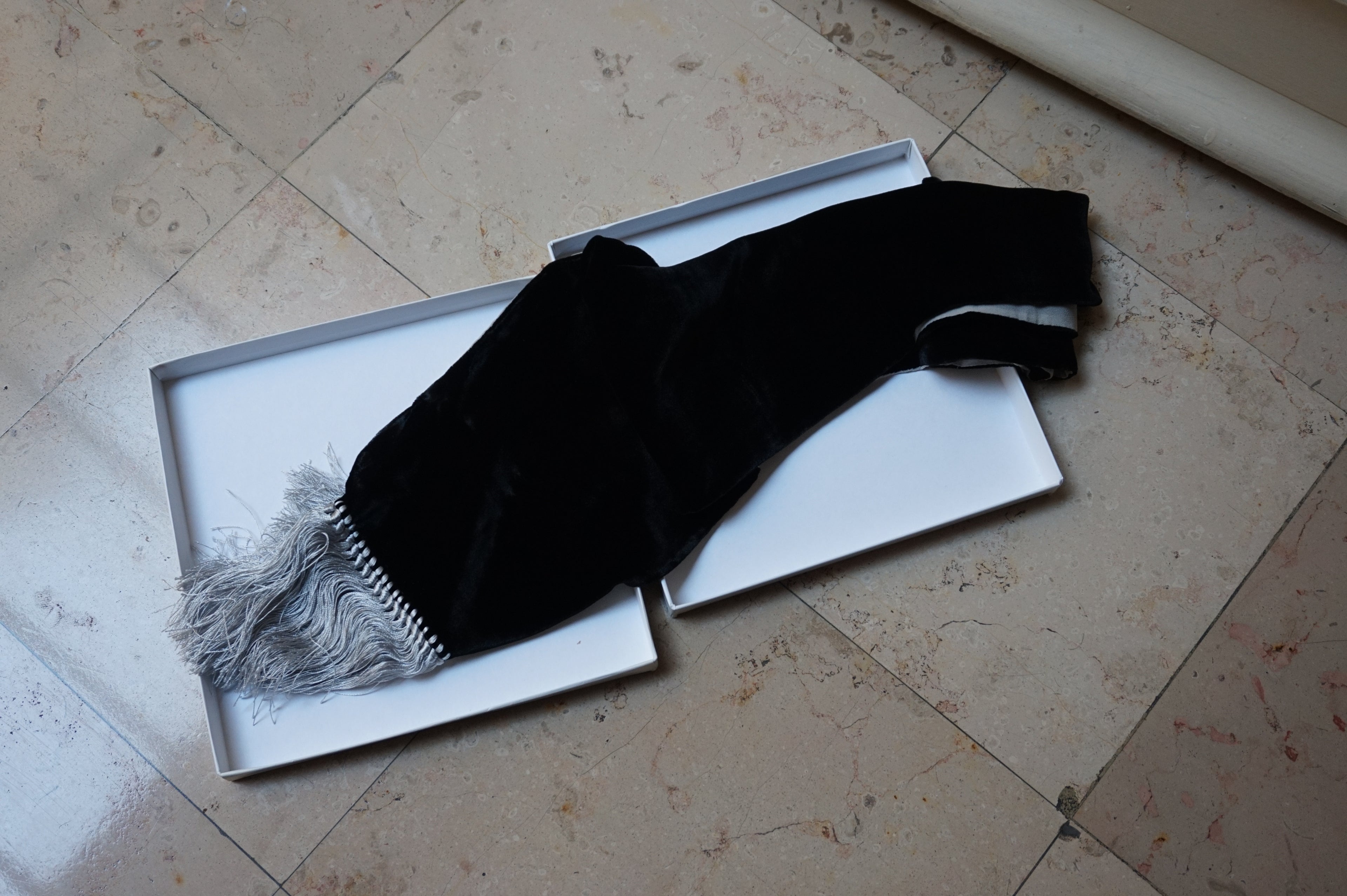 Nina Ricci Reversible Silk & Rayon Scarf with Fringe