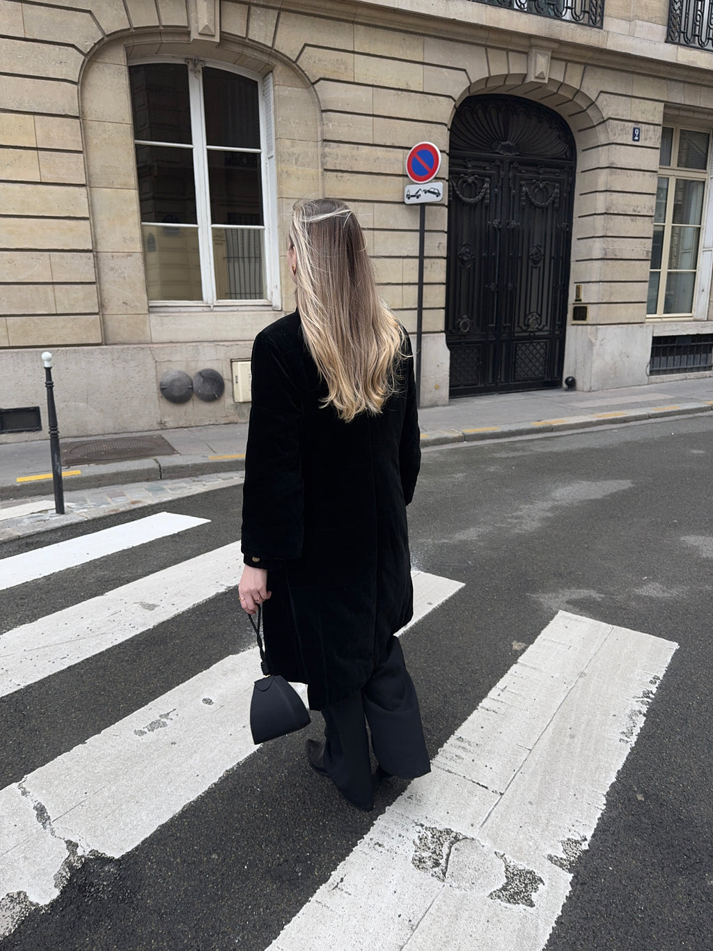 Black Velvet Coat with Chinese Knot