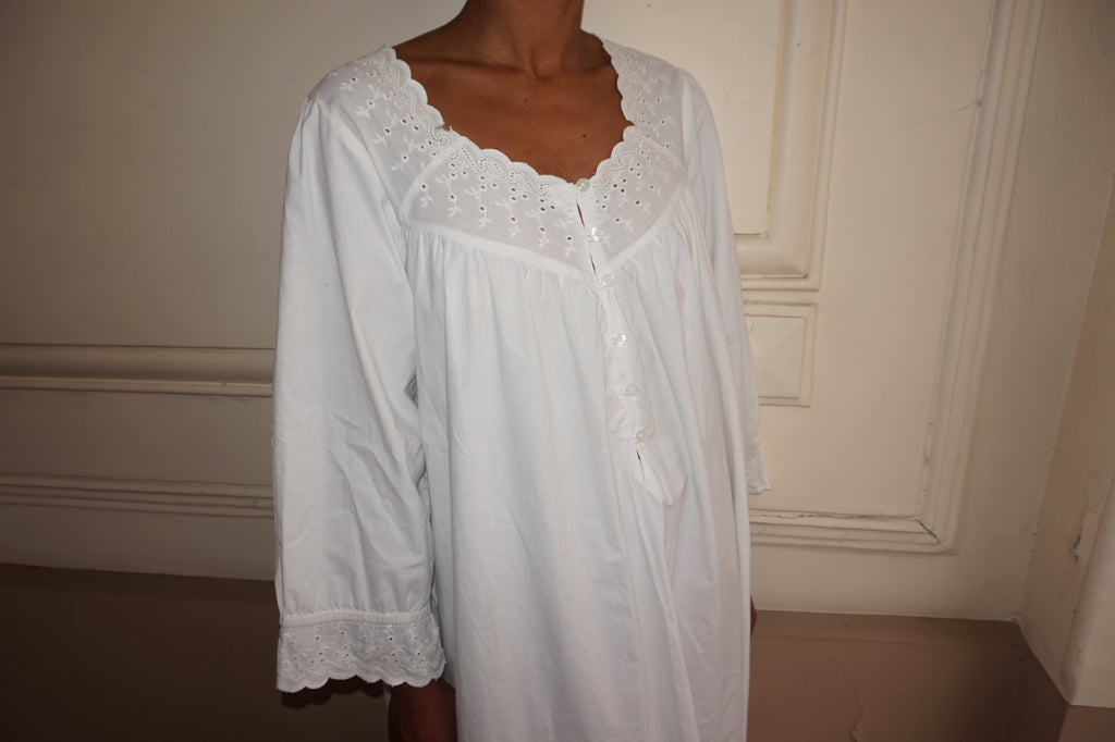 Vintage Cotton Lace Sleep Dress