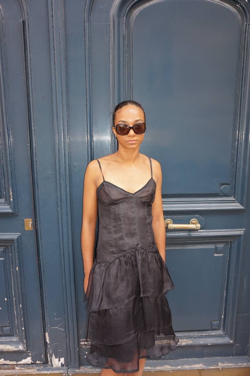 Max & Co. 100% Silk Sheer Tiered Dress