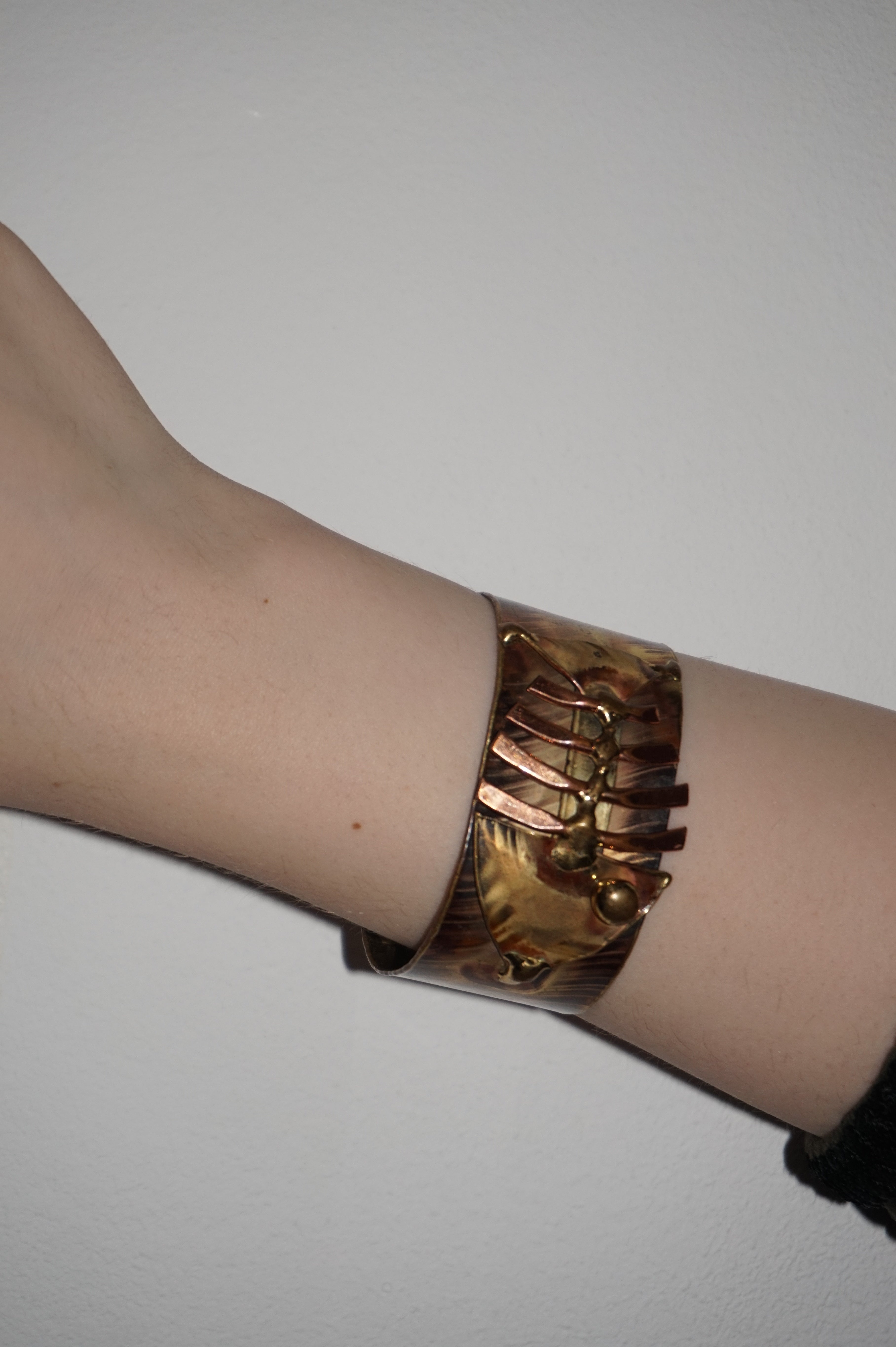 Rare Handmade Gold-Plated Fish Bracelet