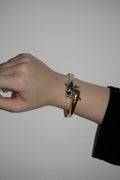 Vintage Two Dolphins Mixed Metal Bracelet (Silver & Gold Tone)