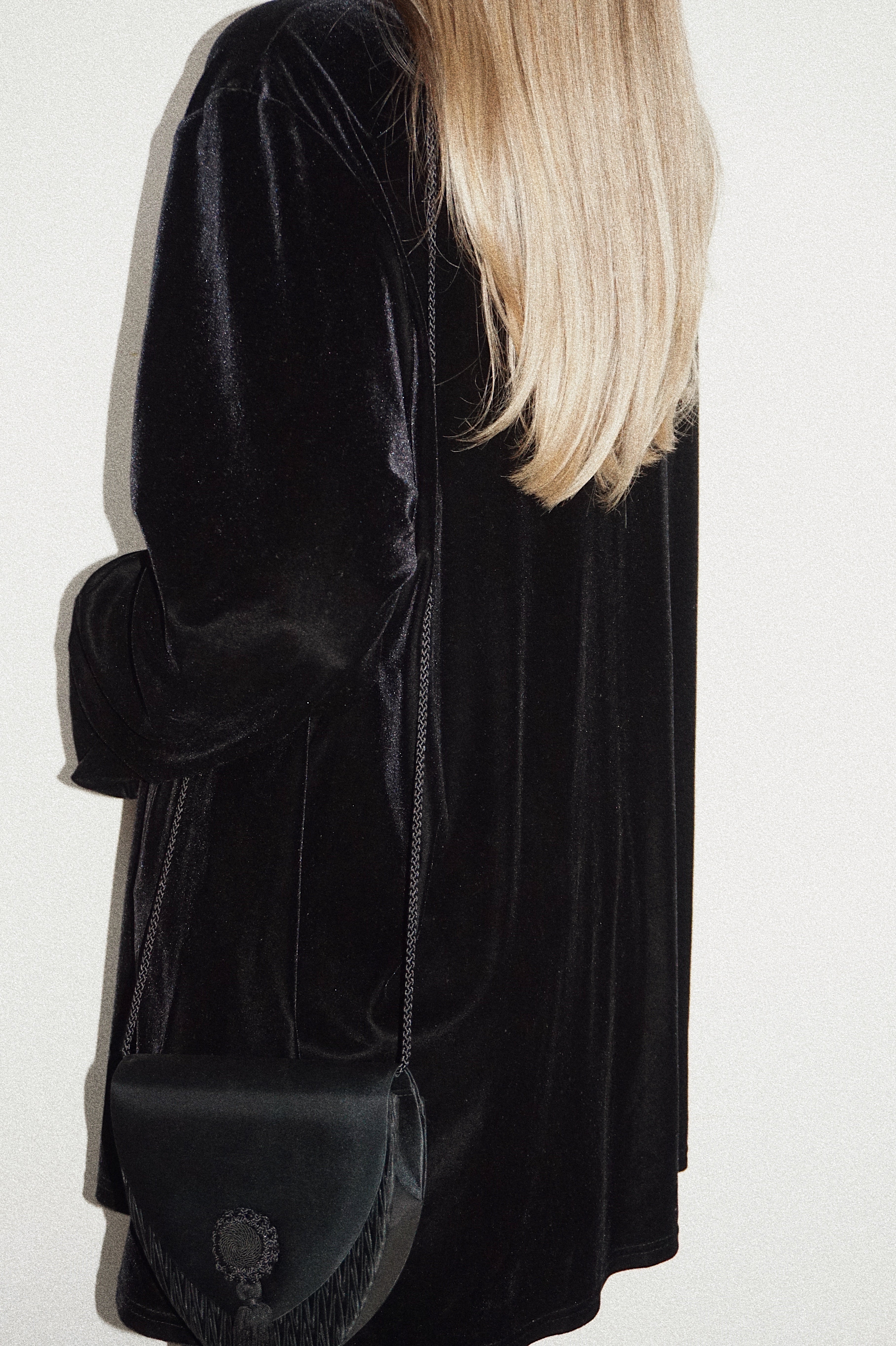 Rare 1970s–1980s Van Cleef & Arpels Black Silk Evening Bag with Original Box