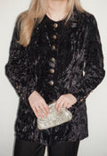 Vintage Soft Velvet Blazer in Deep Aubergine Tone