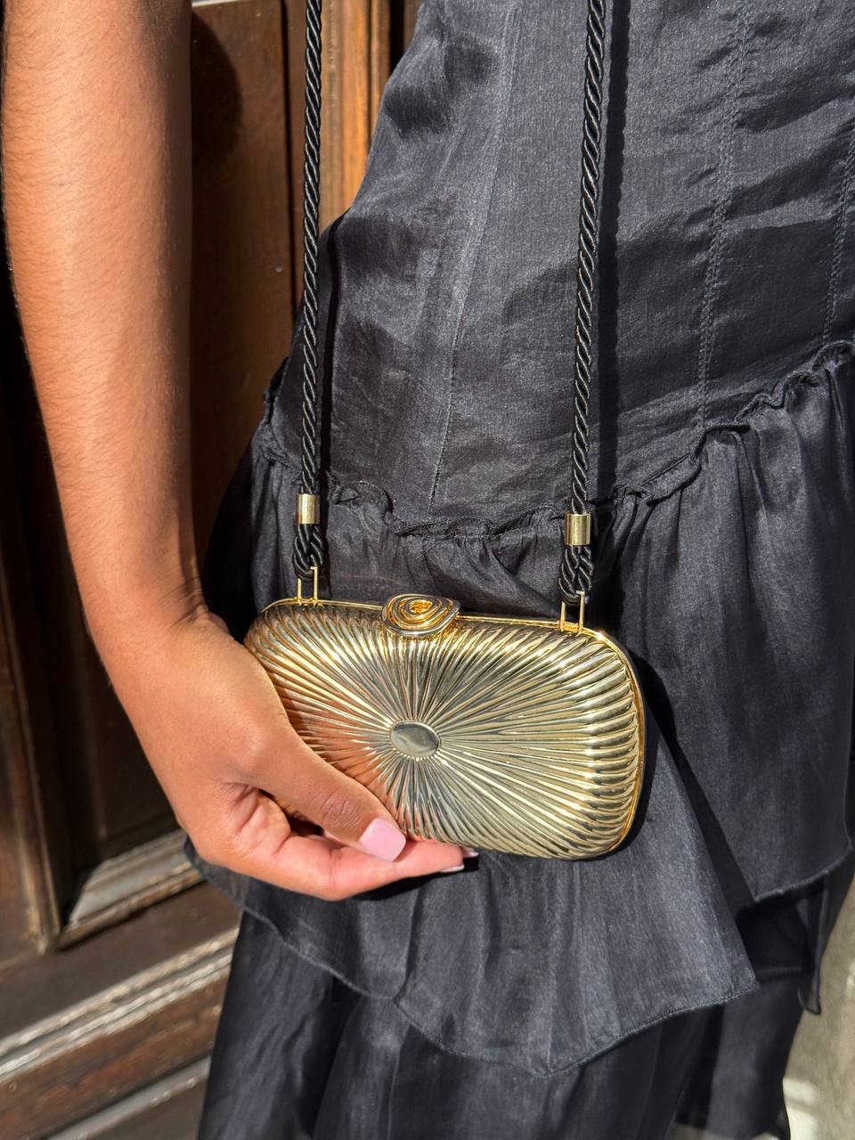 Vintage Italian Gold-Tone Sunburst Minaudière