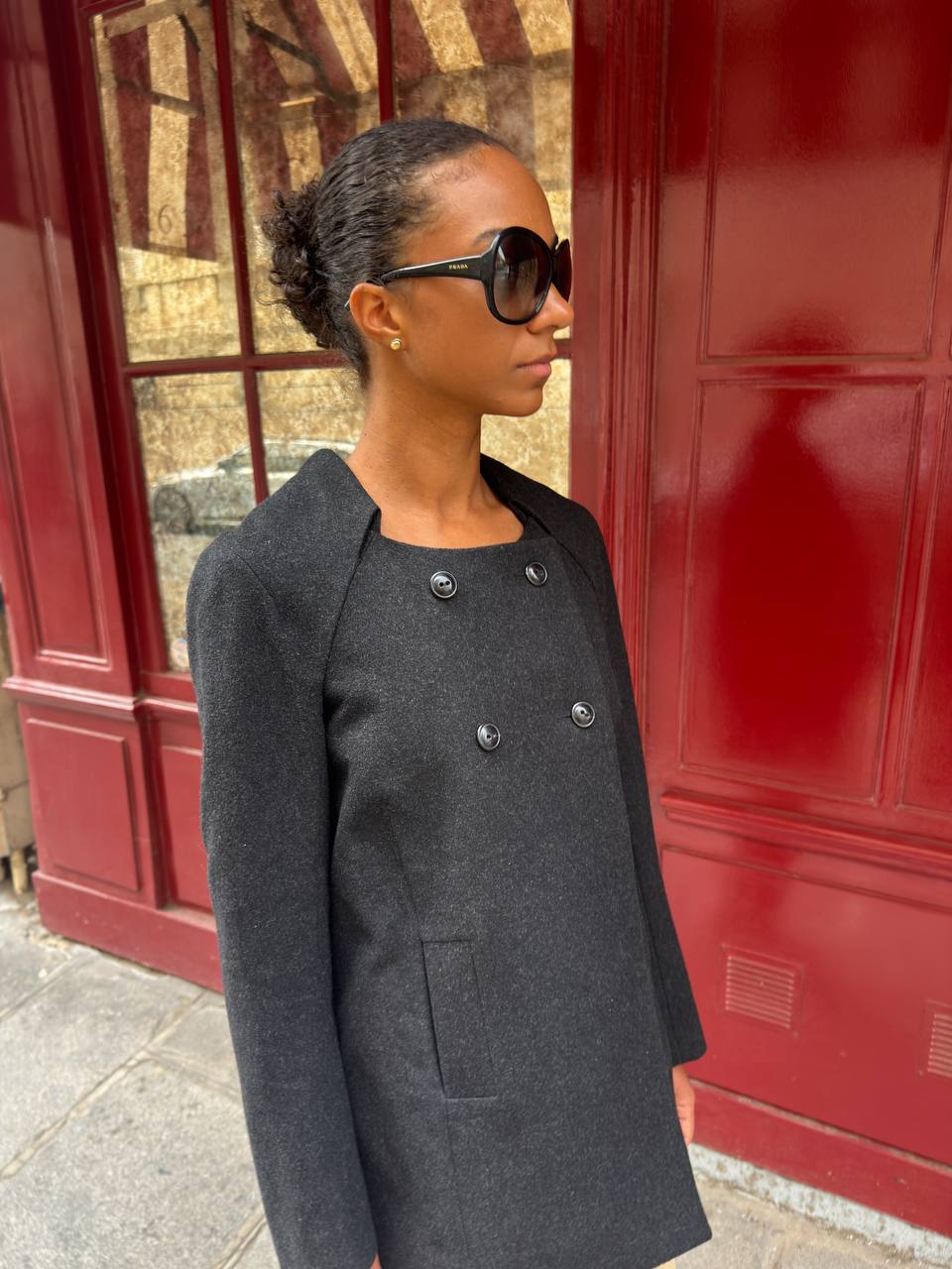 Chloé Vintage Double-Breasted Wool Short Coat