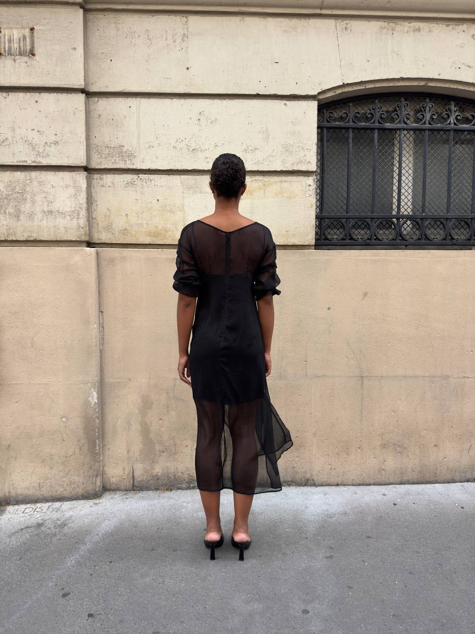 Fendi 100% Silk Sheer Black Dress