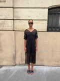 Fendi 100% Silk Sheer Black Dress