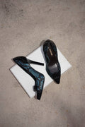 Roberto Cavalli Blue Python Print Pumps
